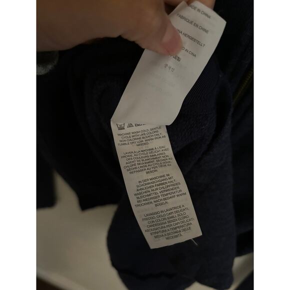 J.Crew Sweatshirt Women's Small Navy Long Sleeve Fleece Pullover Round Neck - Picture 9 of 9